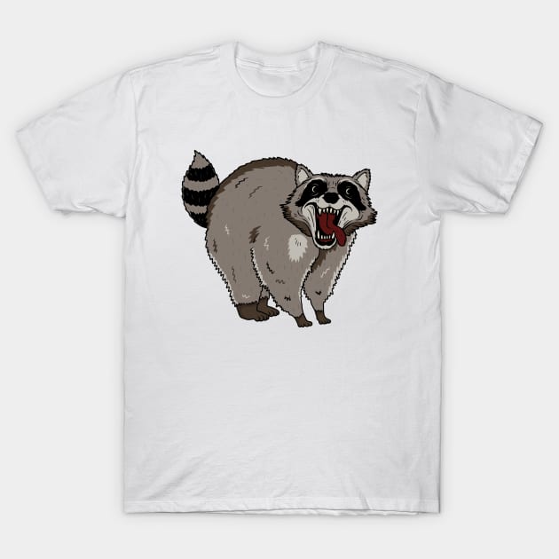 Raccoon T-Shirt by valentinahramov